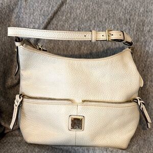 Dooney & Bourke White Textured Leather Shoulder Bag